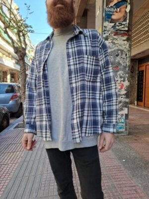 καρο πουκαμισο (λευκο, μπλε, μαυρο)