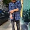 καρο πουκαμισο WRANGLER σε μπλε τονους