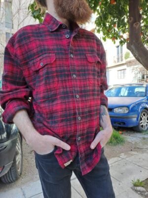 καρο πουκαμισο (κοκκινο, μαυρο)