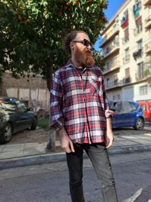 καρο πουκαμισο (λευκο, κοκκινο, μπλε)