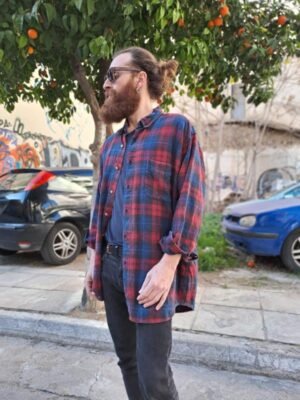 καρο πουκαμισο( κοκκινο, μπλε)