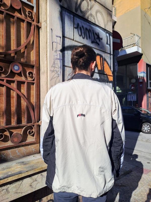 vintage αθλητικο Puma jacket (μπεζ, λευκο,κοκκινο, μαυρο) - Image 2