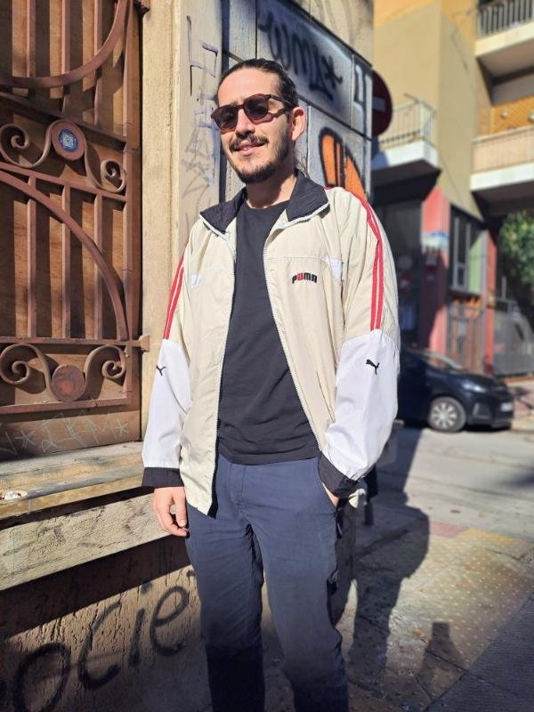 vintage αθλητικο Puma jacket (μπεζ, λευκο,κοκκινο, μαυρο) - Image 3