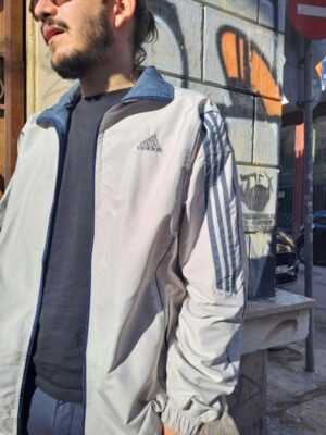 vintage αθλητικο Adidas jacket (γκρι, μπλε)