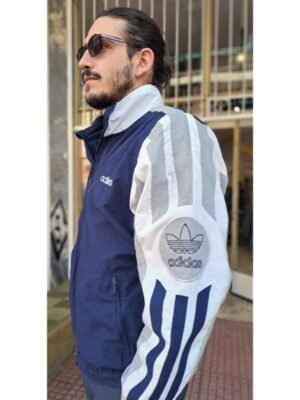vintage adidas μπλε με ριγε μανικια