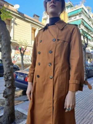 vintage terracota midi καπαρντινα
