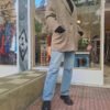 Σακάκι καρό σε μπεζ και καφέ τόνους