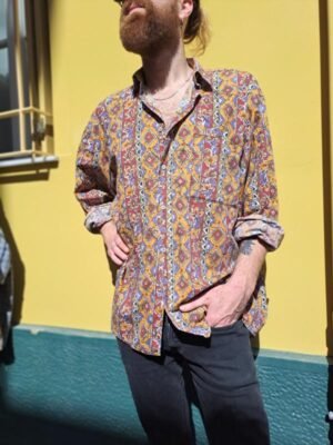 vintage floral & geometrical patterned shirt