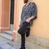 vintage blue geometrical patterned shirt