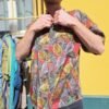 vintage leafy patterned shirt