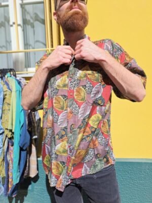 vintage leafy patterned shirt