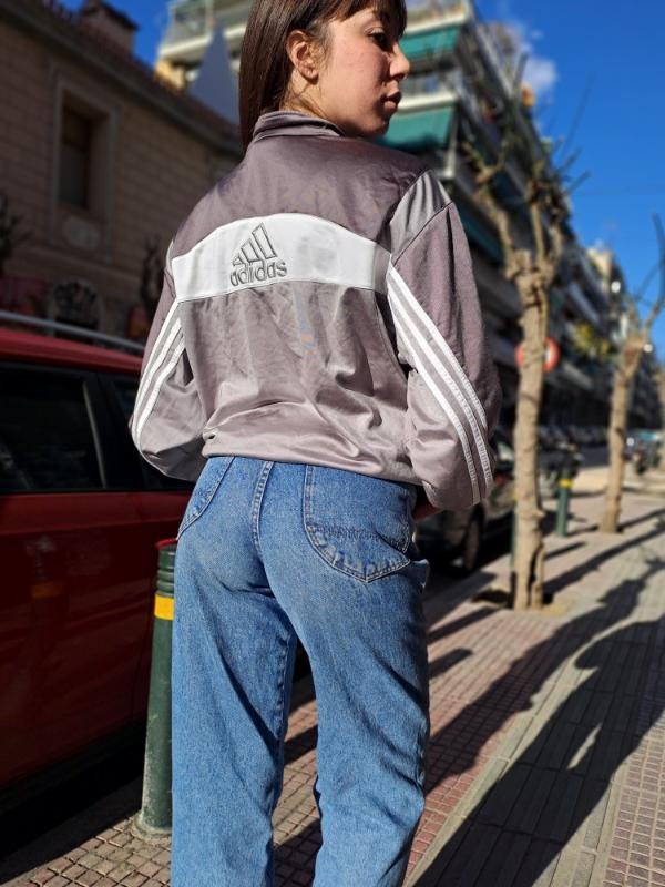 vintage Adidas sport jacket (γκρι-μωβ, ασημι, λευκο) - Image 4