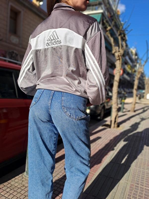 vintage Adidas sport jacket (γκρι-μωβ, ασημι, λευκο) - Image 5