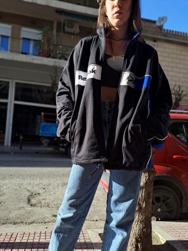 vintage Reebok sport jacket (μαυρο, μπλε, λευκο, ασημι) - Image 2