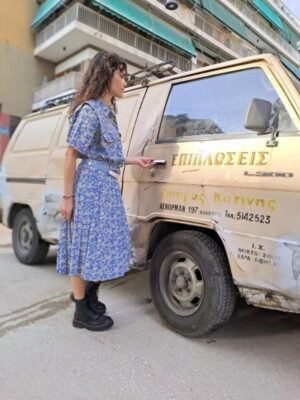 vintage floral midi dress