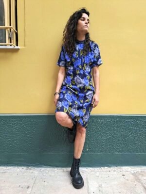 vintage floral midi dress (sunflowers)