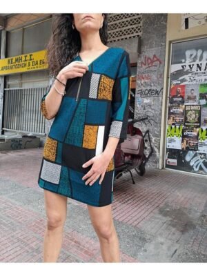 super mini geometrical patterned dress