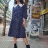 vintage floral dress with romantic white collar