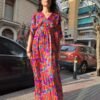 vintage maxi floral empire style gown dress