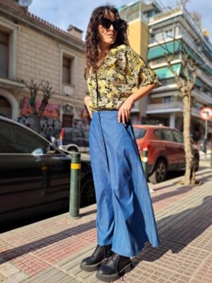 vintage floral πουκαμισο (olive, ochra, yellow)