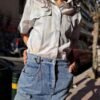 vintage denim φουστα σε ισια γραμμη
