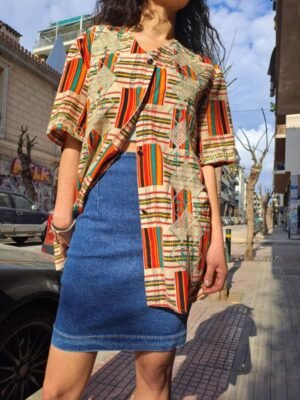vintage patterned πουκαμισο