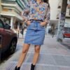 vintage denim mini φουστα