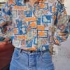 vintage patterned πουκαμισο