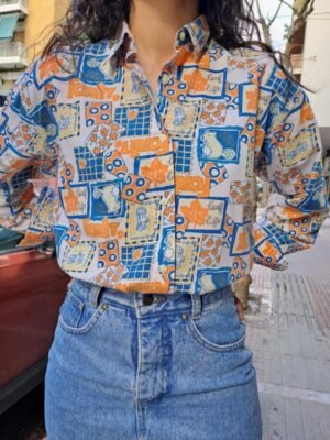 vintage patterned πουκαμισο