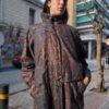 vintage patterned ultra earthy colors, long, light jacket