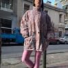 vintage lilac universe patterned, long, light jacket
