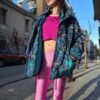 vintage patterned blue lagoon jacket