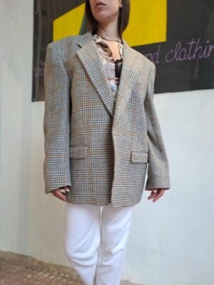 vintage unisex wool blazer (beige, grey, ochre)