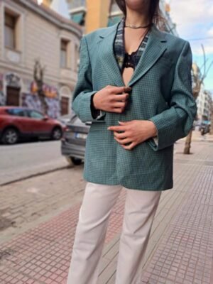 vintage unisex wool blazer (ciel, mint)