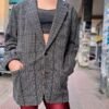 vintage unisex wool blazer (black, white)