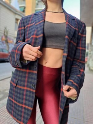 vintage unisex wool blazer (orange, red, blue)