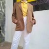vintage unisex wool blazer (ochre, beige)