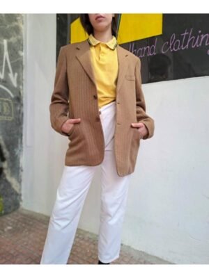 vintage unisex wool blazer (ochre, beige)
