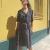 vintage floral robe dress with belt
