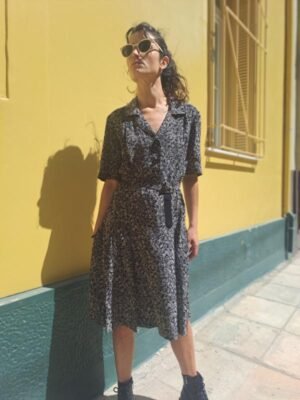 vintage floral robe dress with belt