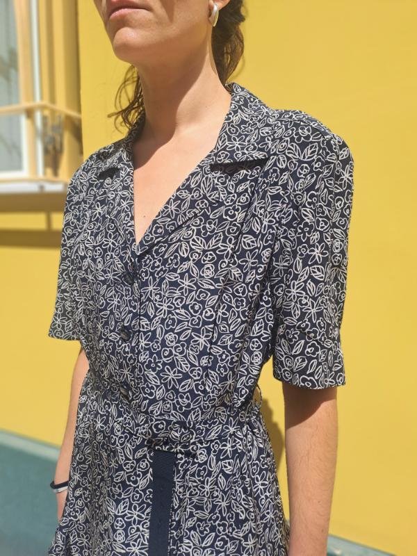 vintage floral robe dress with belt - Image 3