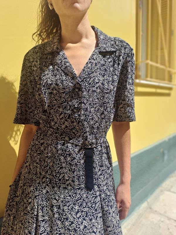 vintage floral robe dress with belt - Image 4