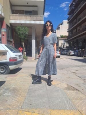 vintage floral maxi buttonrd up dress