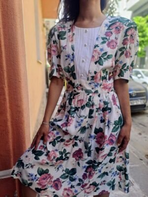 vintage floral midi dress