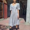 vintage floral white flare dress