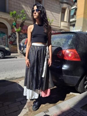 ethnic wrap-around double face skirt