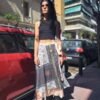 ethnic wrap-around double face maxi skirt
