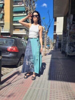 ethnic wrap-around double face skirt