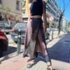 ethnic wrap-around double face skirt