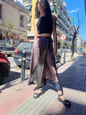 ethnic wrap-around double face skirt